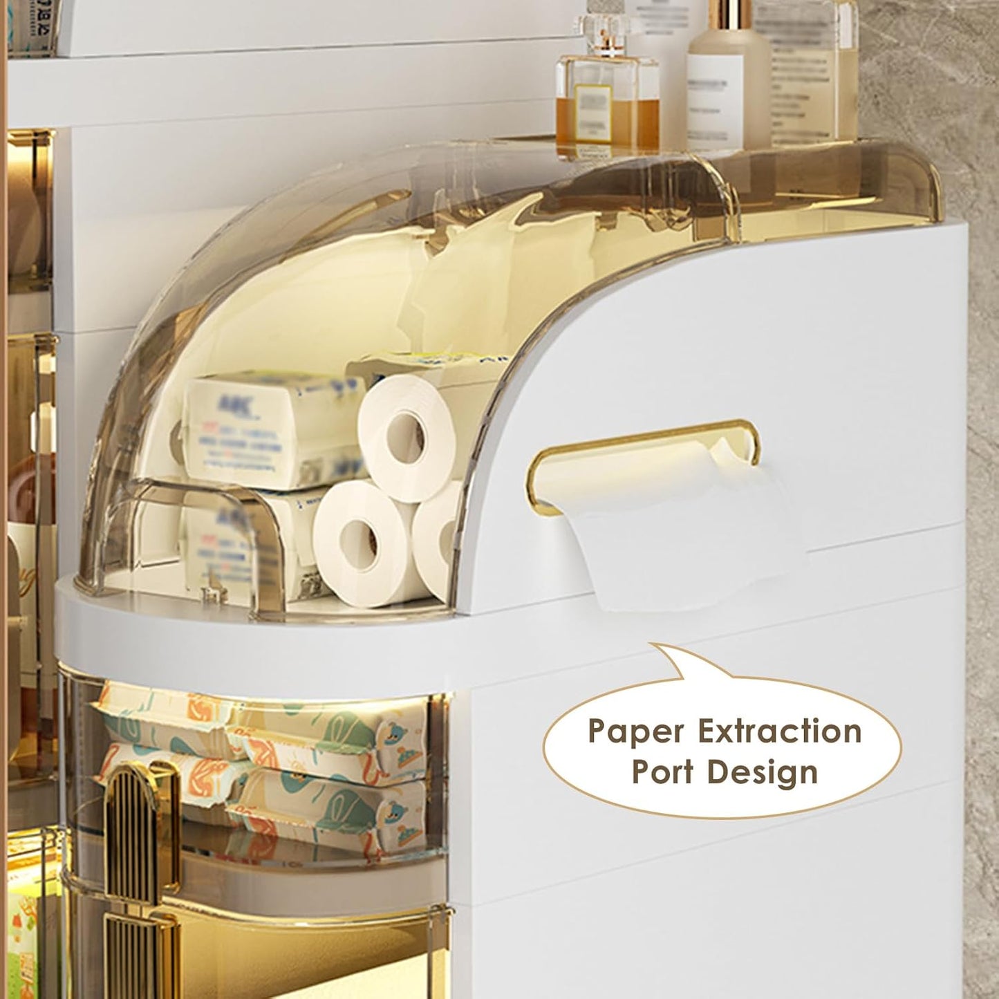 Slim Bathroom Storage Cabinet with 4 Tiers