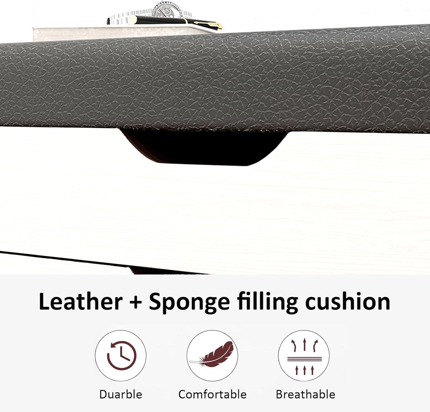 Shoe Rack Bench With Seat | Shoe Rack Shoe Cabinet with Leather Seat and Flip Drawer