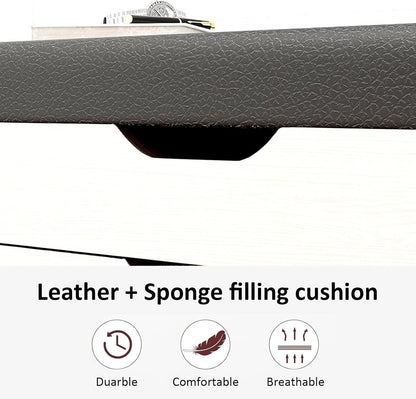 Shoe Rack Bench With Seat | Shoe Rack Shoe Cabinet with Leather Seat and Flip Drawer