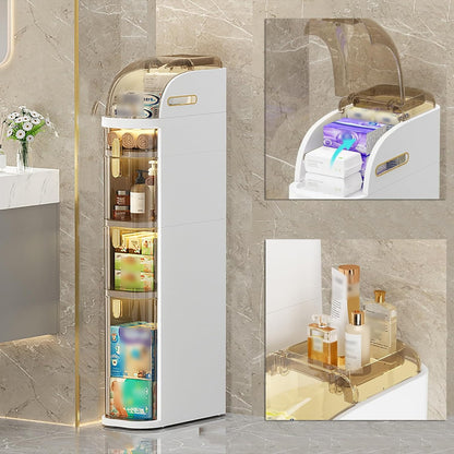 Slim Bathroom Storage Cabinet with 4 Tiers