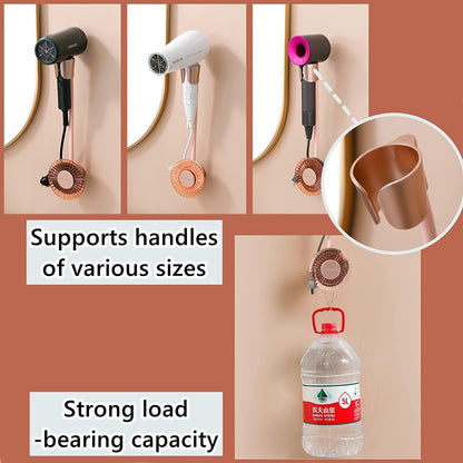 حامل مجفف شعر دوار قابل للتعديل، بدون استخدام اليدين، مصنوع من مادة ABS، يُثبّت على الحائط | الكمية محدودة 