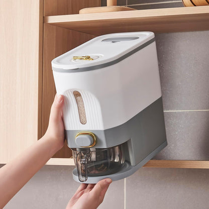 موزع أرز، حاوية تخزين حبوب سعة 11 رطلاً مع غطاء 