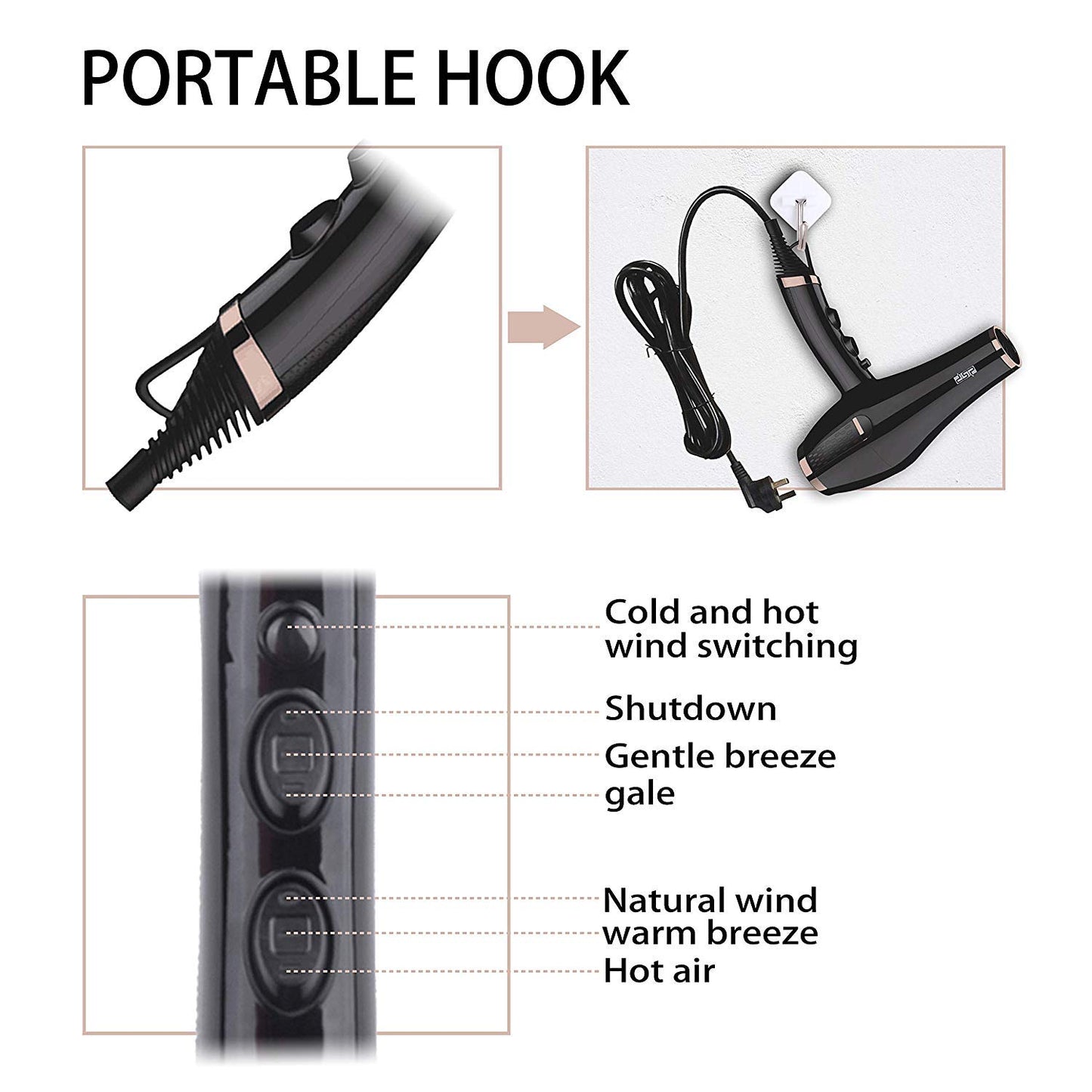 مجفف الشعر DSP الاحترافي عالي الطاقة بمحرك تيار متردد