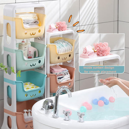 4 Tier Toy Organizers and Storage Bins on Wheels | Kids Storage Organizer