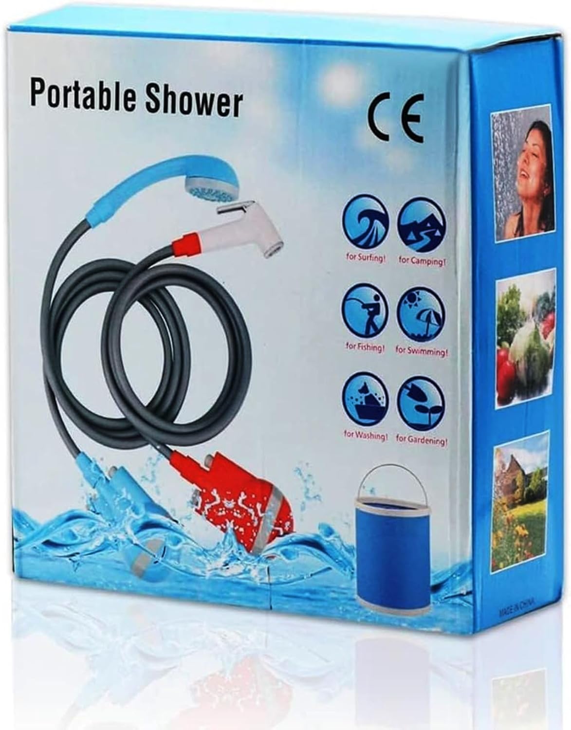 Portable Bidet Sprayer with Foldable Bucket and USB Rechargeable Pump-KYAMSTORE