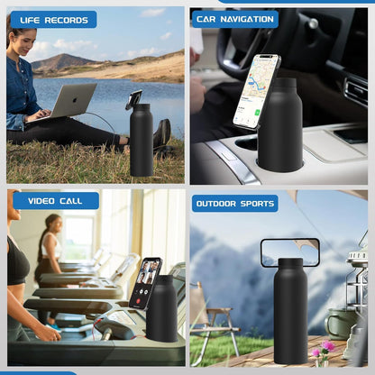 Stainless Steel Water Bottle with Magnetic Phone Holder | Limited stocks available