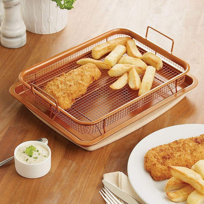 Kitchen Deep-Fried Food Drain Basin Rectangle Crispy Tray-KYAMSTORE
