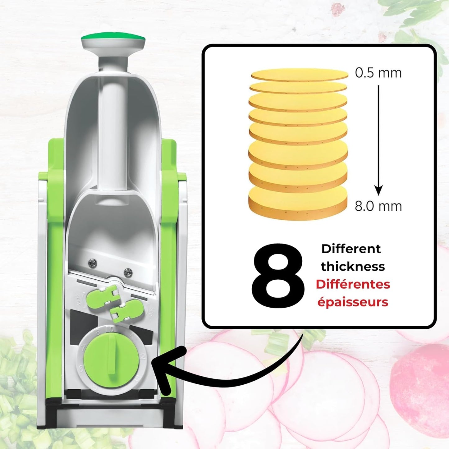 Pump'N'Slice Chopper, Mandoline slicer, Vegetable slicer and cutter, Food chopper