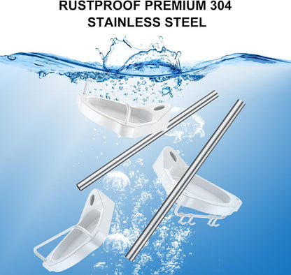 Shower Caddy Corner Tension Pole, Rustproof 4 Tier Adjustable Shower Shelf