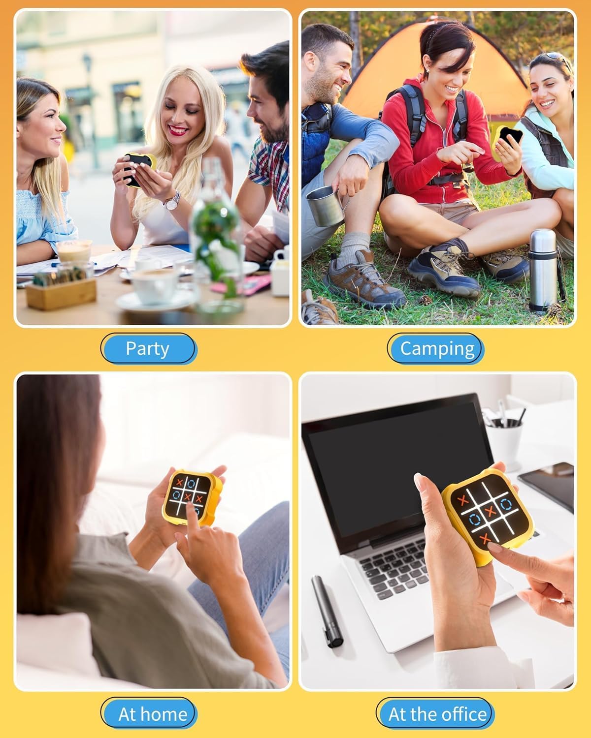 ألعاب لوحية تيك تاك تو، وحدة تحكم لعبة ألغاز تيك تاك 4 في 1 