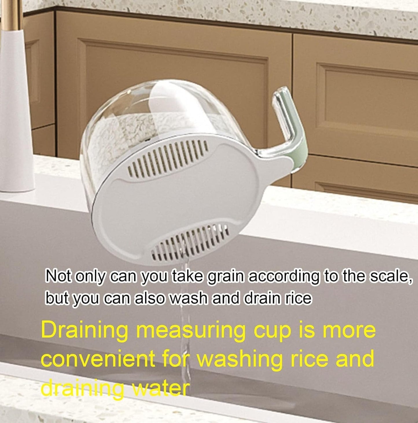 Rice Dispenser 22 Lbs (10Kg) Large Capacity, with Ten Egg Compartments & Measuring Cup