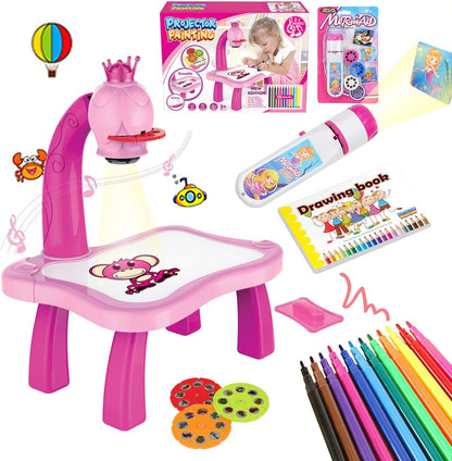 Projector Painting Toy with Light & Music | Child Smart Projector Desk