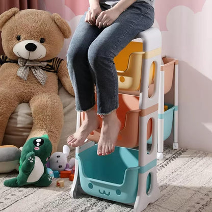 4 Tier Toy Organizers and Storage Bins on Wheels | Kids Storage Organizer