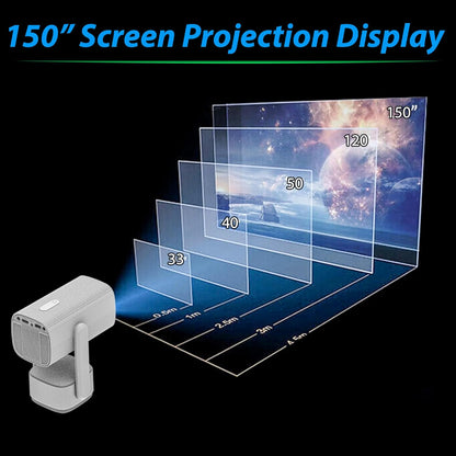 Portable Mini Cinema Rechargeable 4K Projector | 50000 Lumens | 150 Inches Screen Display