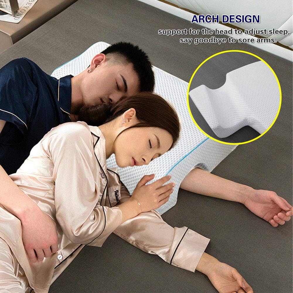Couples Pillow, Breathable Memory Foam Pillow for Arm Rest