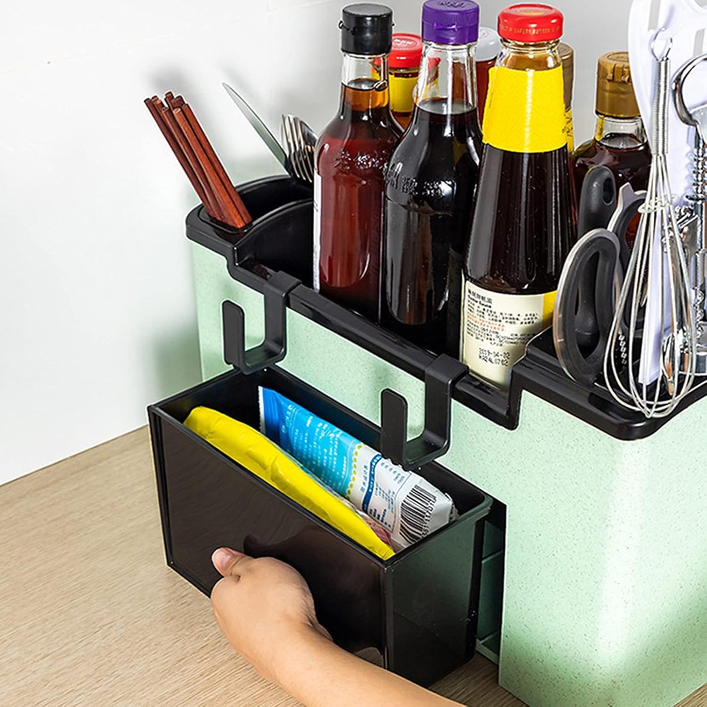 Multifunctional Kitchen Rack, Seasoning Box Set Combination