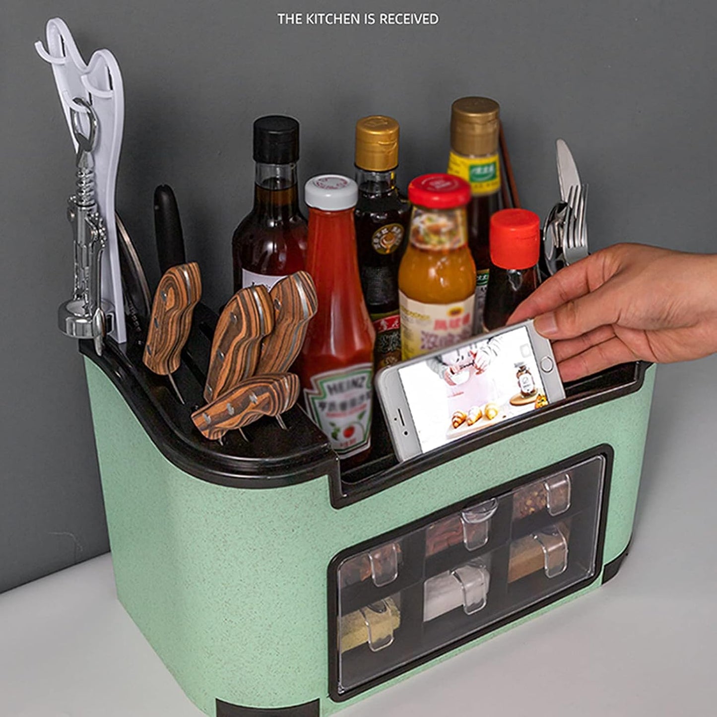 Multifunctional Kitchen Rack, Seasoning Box Set Combination