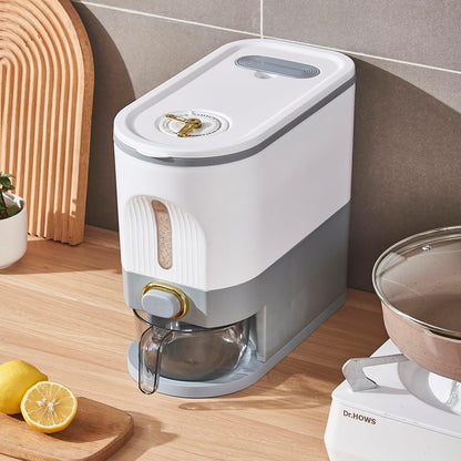 موزع أرز، حاوية تخزين حبوب سعة 11 رطلاً مع غطاء 