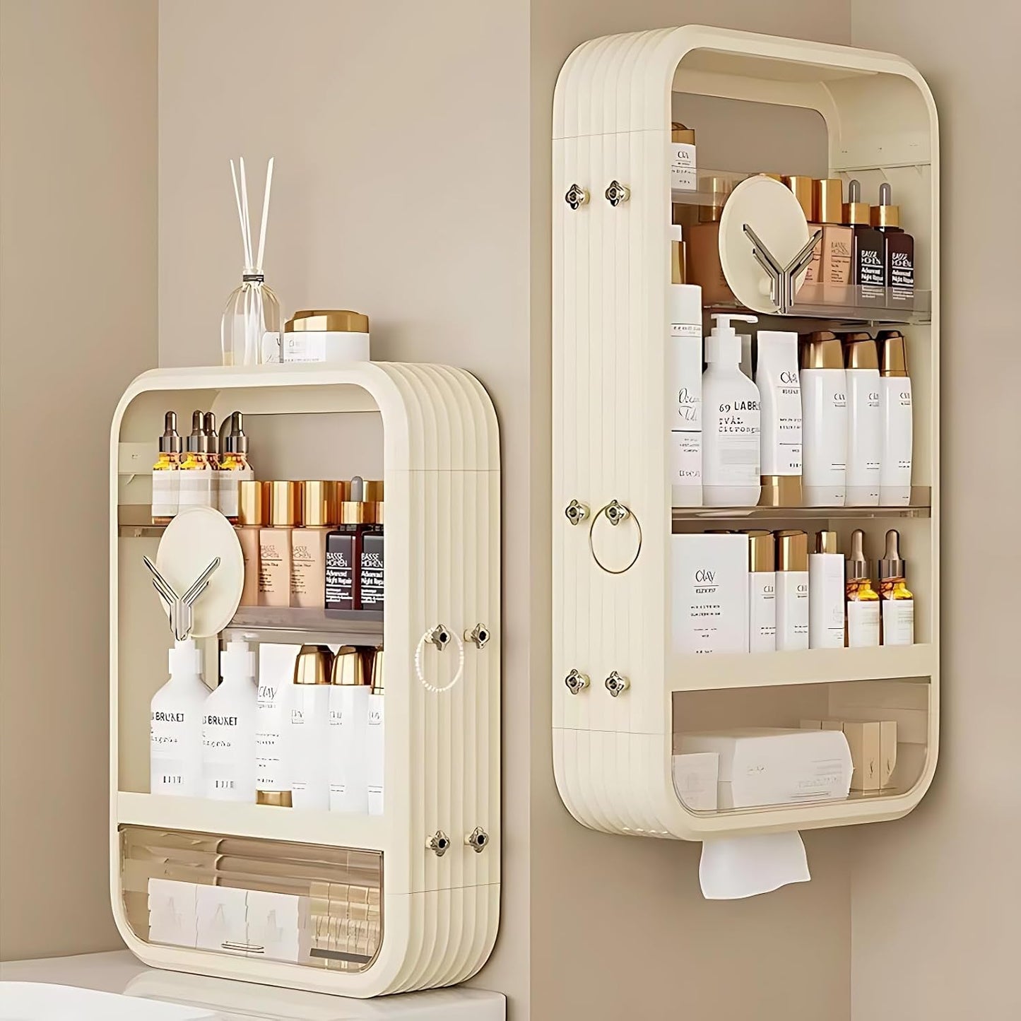 Makeup Storage Organizer, 5-Tier Makeup Shelf Organizer for Wall