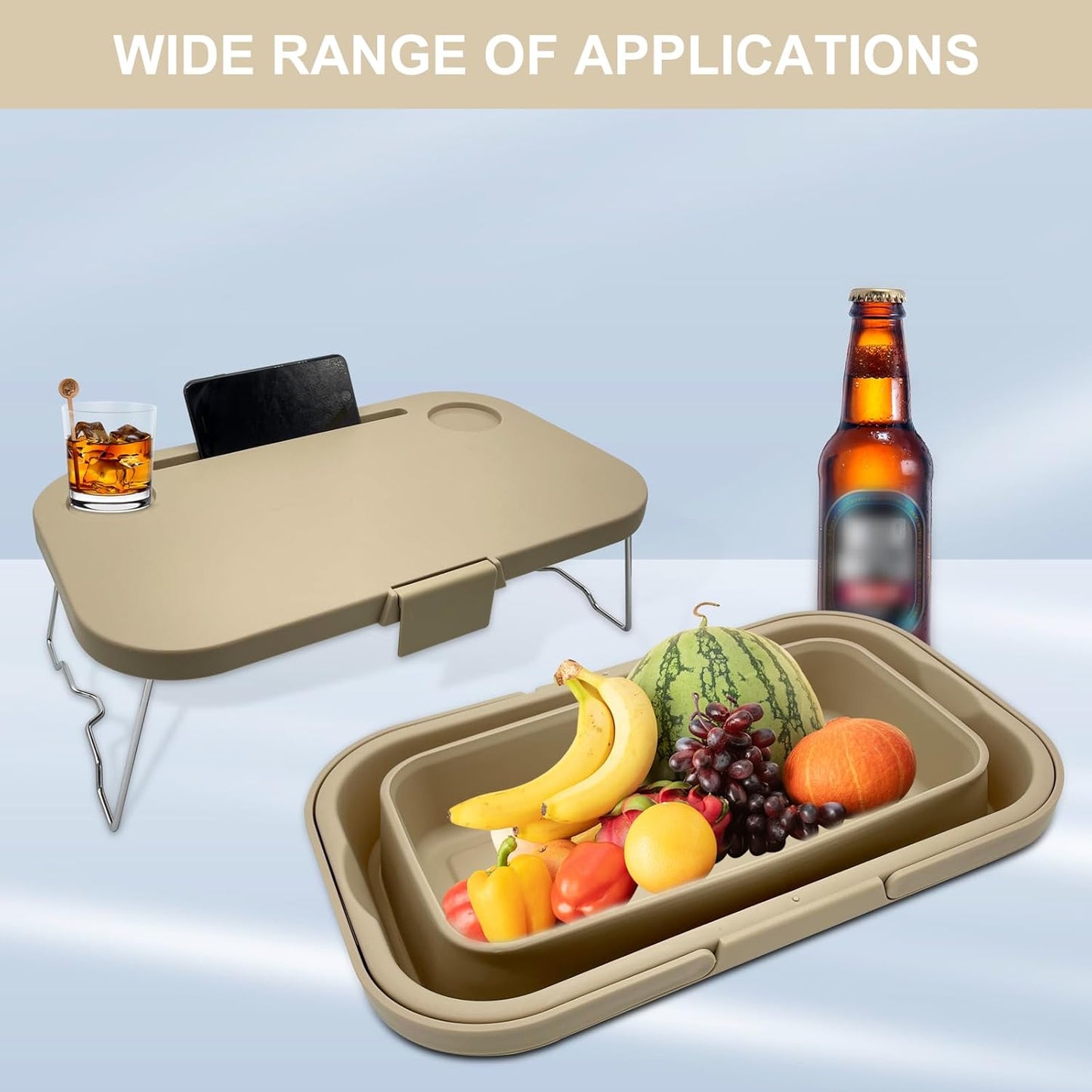 سلة نزهة قابلة للطي | سلة تخييم قابلة للطي بسعة كبيرة مع طاولة 