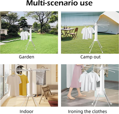 رف تجفيف الملابس ثلاثي القوائم | رف داخلي قابل للطي ومتين للاستخدام الداخلي 