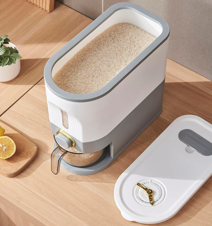 موزع أرز، حاوية تخزين حبوب سعة 11 رطلاً مع غطاء 