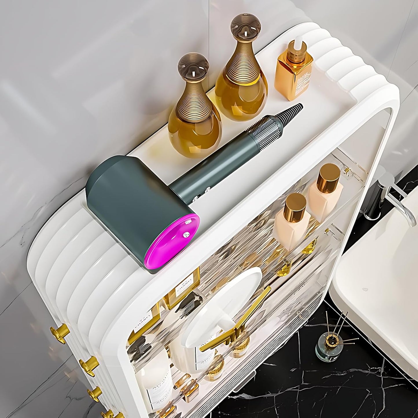 Makeup Storage Organizer, 5-Tier Makeup Shelf Organizer for Wall