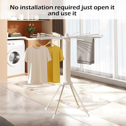 رف تجفيف الملابس ثلاثي القوائم | رف داخلي قابل للطي ومتين للاستخدام الداخلي 