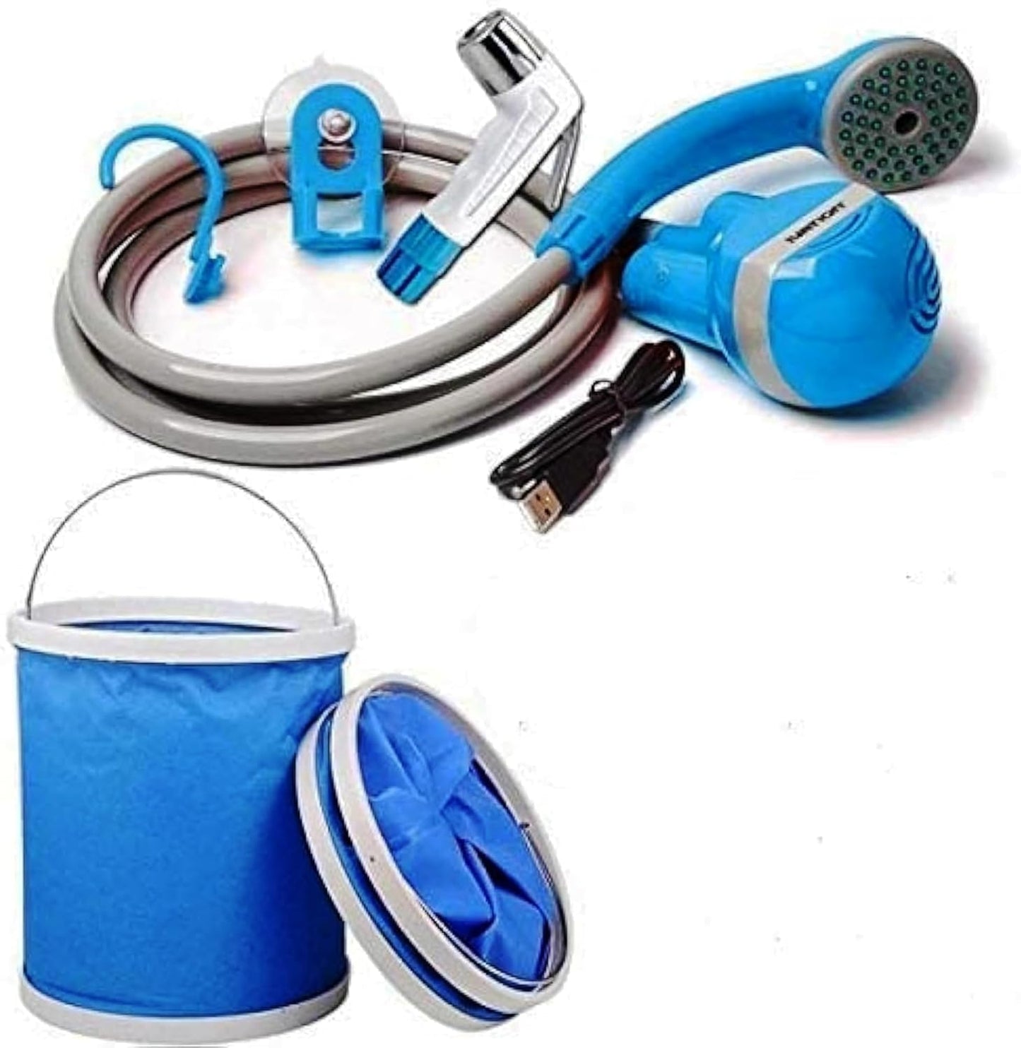 Portable Bidet Sprayer with Foldable Bucket and USB Rechargeable Pump-KYAMSTORE