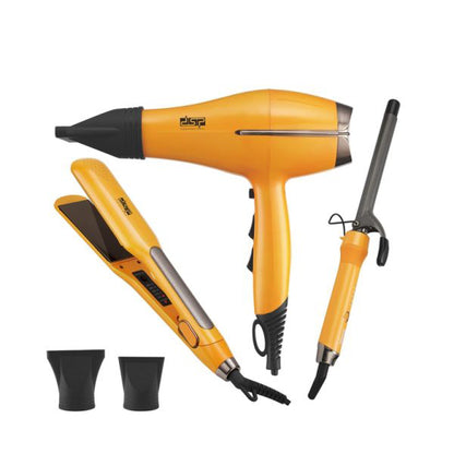 Professional Hair Care Set - 1700W Hair Dryer with 2 Styling Irons (Straightener & Curler)