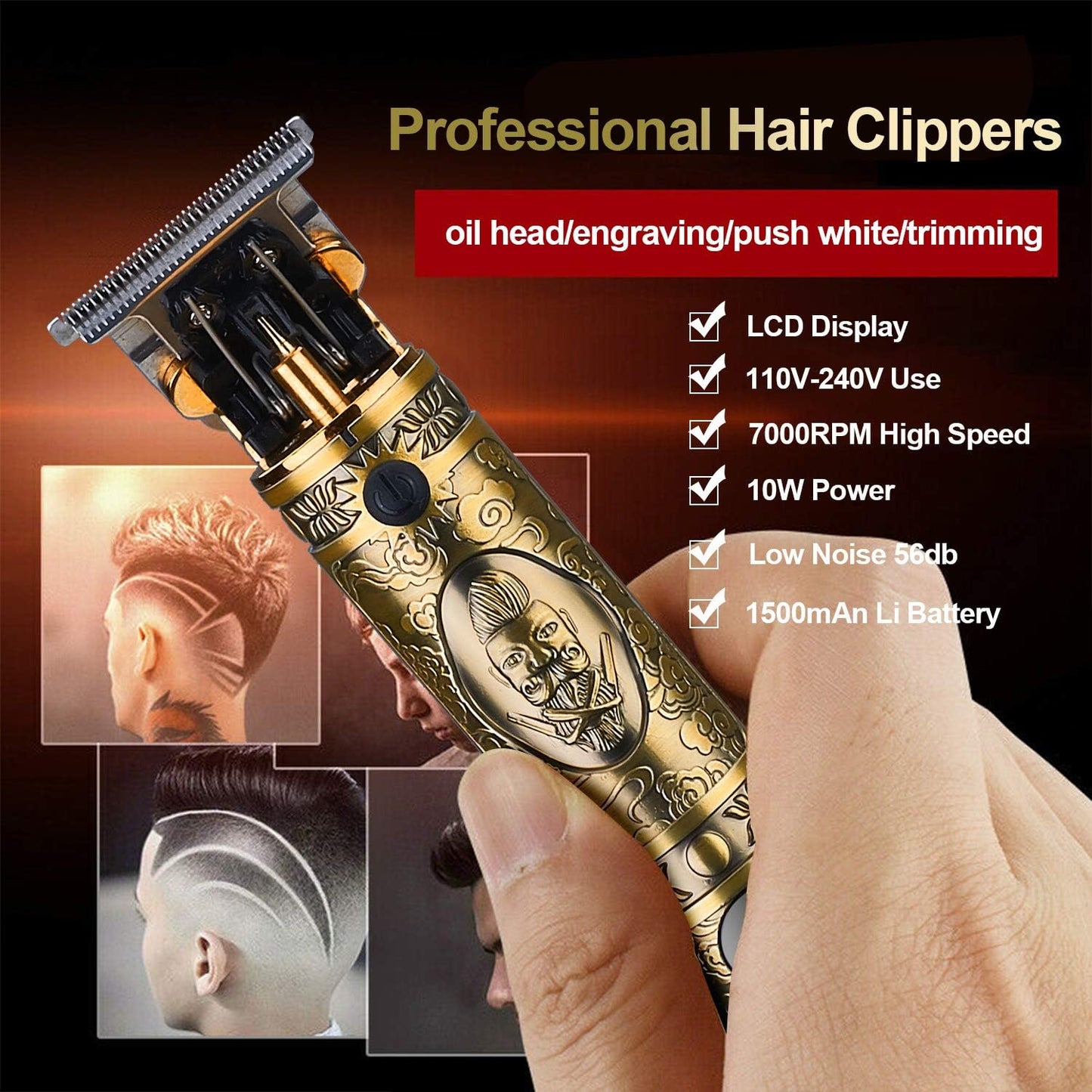 Hair Clippers for Men, Beard Trimmer, Zero Gapped Trimmer T-Blade Trimmer Clippers for Hair Cutting