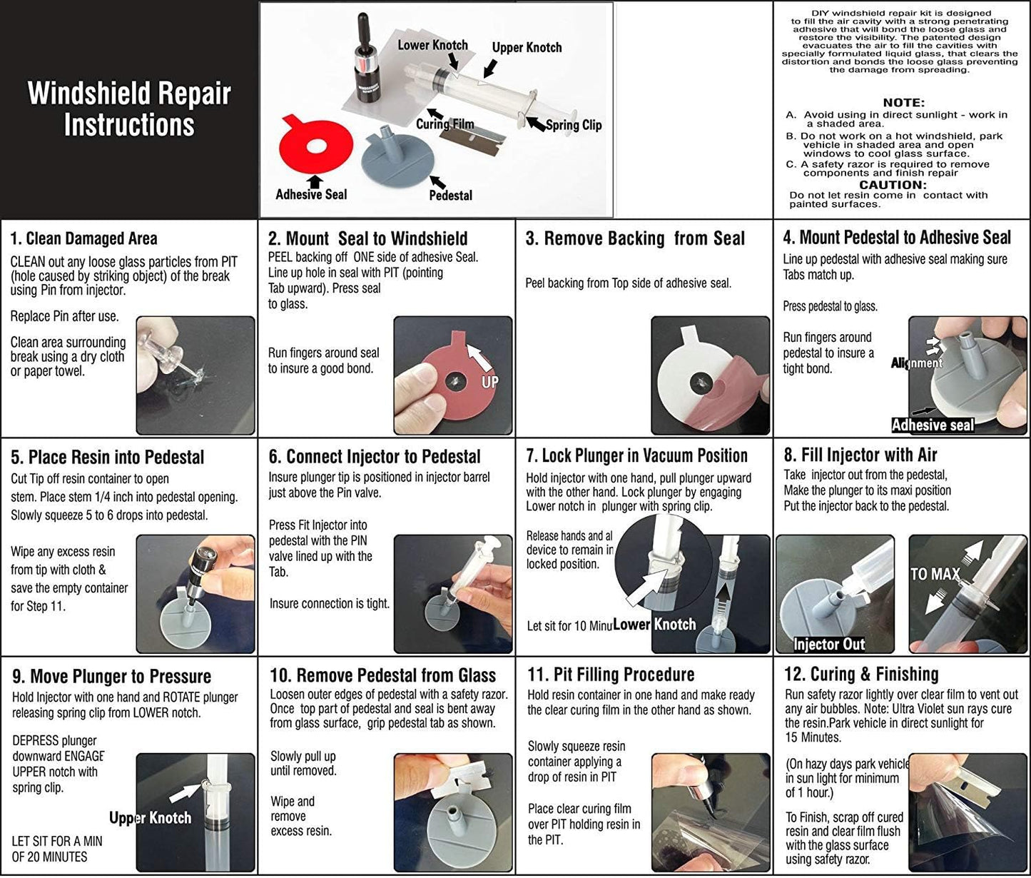 راتنج إصلاح الزجاج الأمامي والزجاج الاحترافي بنفسك