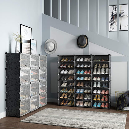 Portable Shoe Rack Organizer 48 Pair Tower Shelf Shoe Storage Cabinet