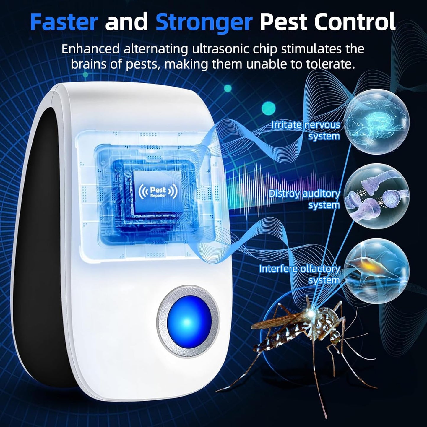 Pest Reject Advanced Ultrasonic Plug-In Pest Repeller for Indoor Insect & Rodent Control