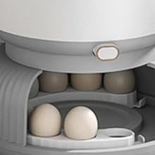 Rice Dispenser 22 Lbs (10Kg) Large Capacity, with Ten Egg Compartments & Measuring Cup