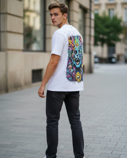 Stylish Custom Printed T-Shirt - Vibrant Graphic Crew Neck Tee