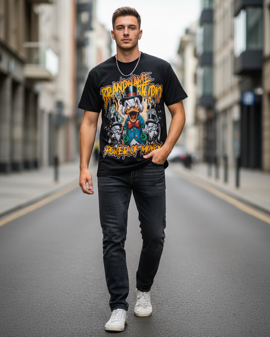 Stylish Custom Printed T-Shirt - Bold Graphic Streetwear Tee