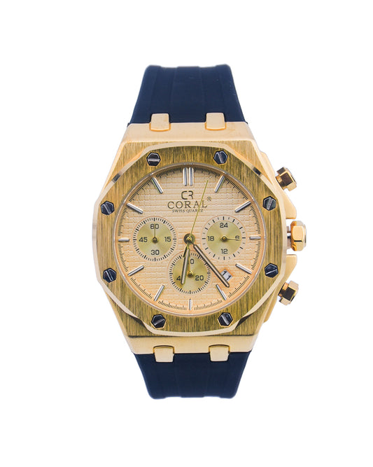 Coral Premium Analog Fashion Watch For Men With Date Function | Silicone Rubber Strap (9120)-KYAMSTORE