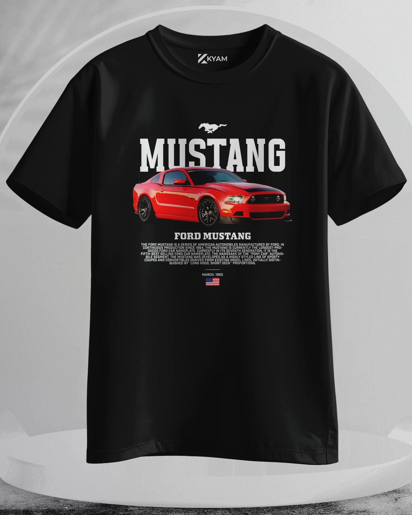 Ford Mustang - Men Stylish Back Printed T-Shirts – (Regular)