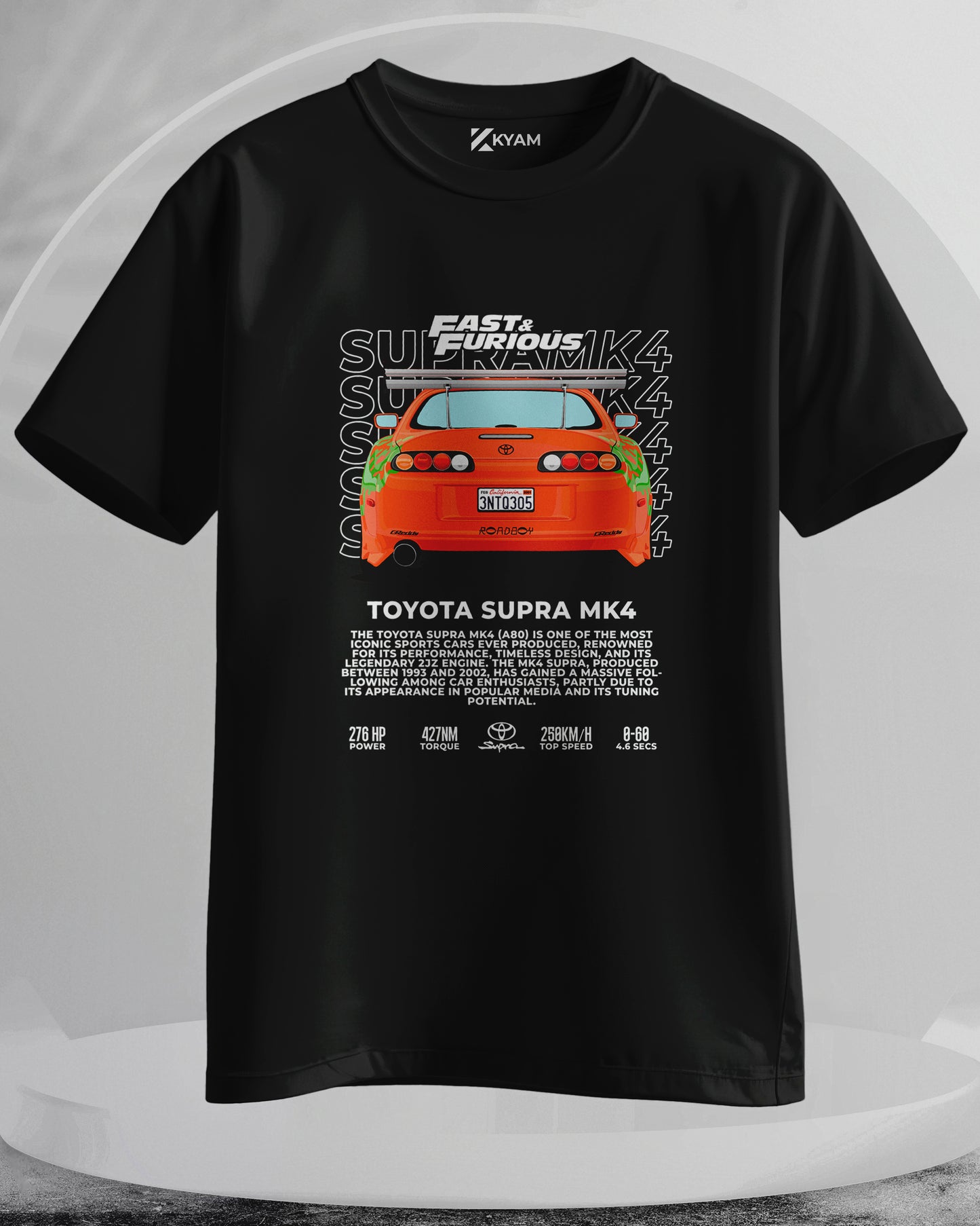 Toyota Supra MK4 Fast & Furious - Men Stylish Printed T-Shirts – (Regular)