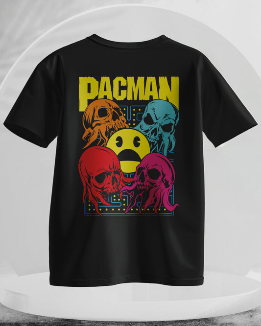 PACMAN - Men Stylish Back Print Printed T-Shirts - (Oversized)