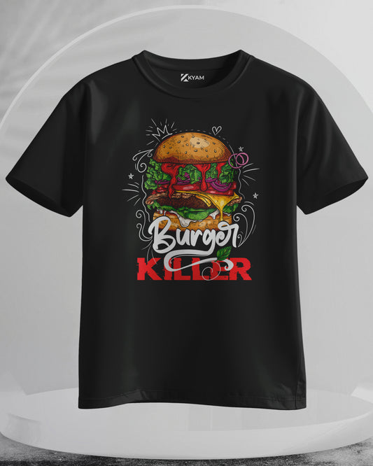 Burger Killer - Men Stylish Printed T-Shirts - (Oversized)