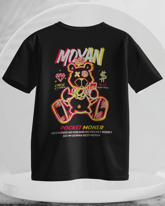 Movan Crown Bear - Men Stylish Back Print Printed T-Shirts - (Oversized)
