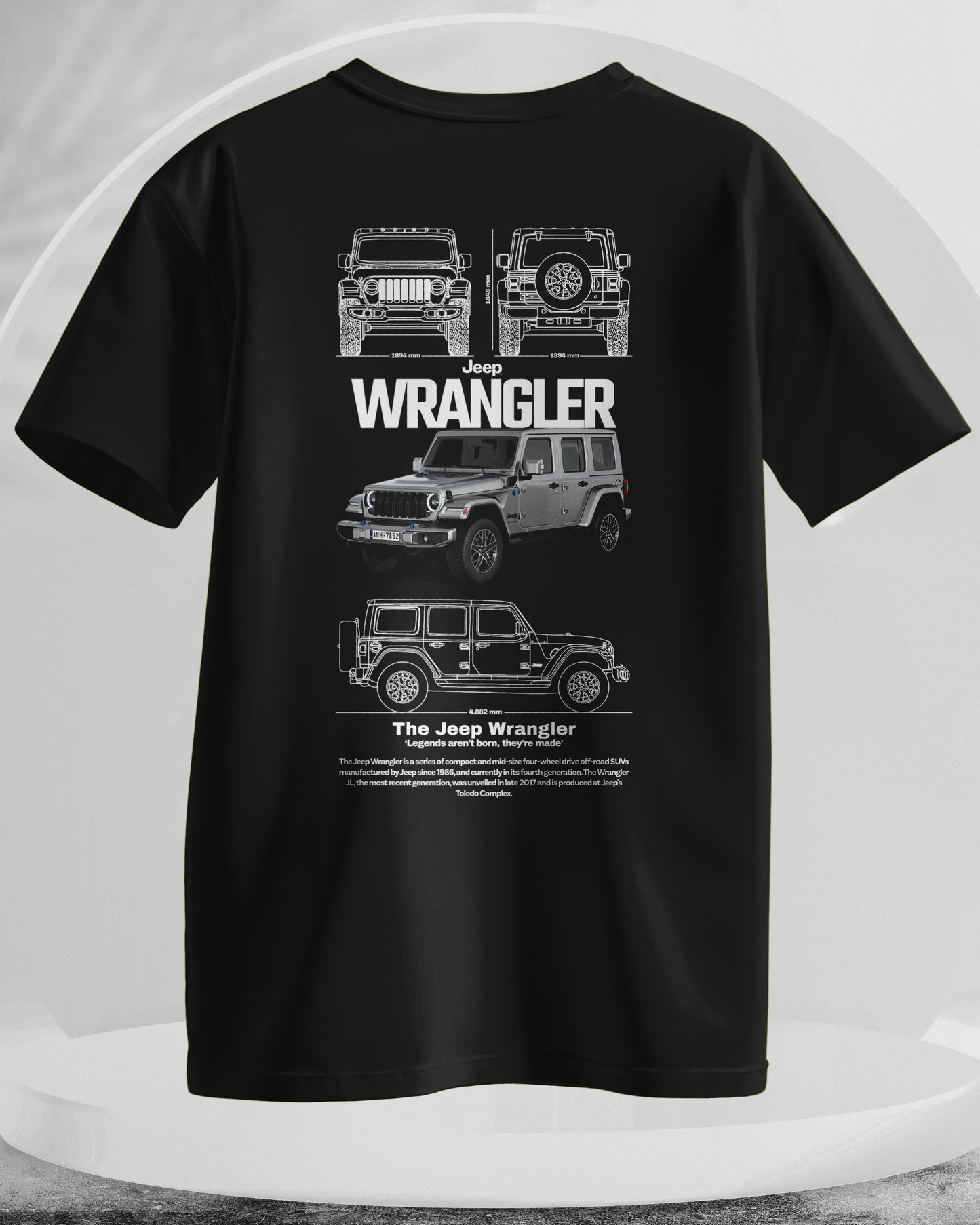 Jeep Wrangler - Men Stylish Back Printed T-Shirts – (Regular)