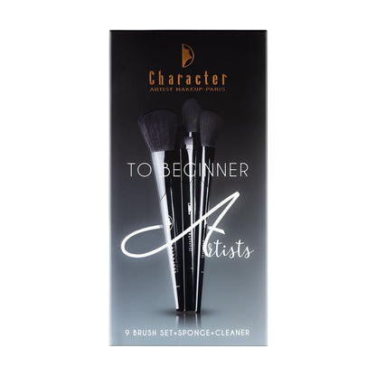 Character 9 Pieces Brush Set + Sponge + Cleaner-KYAMSTORE