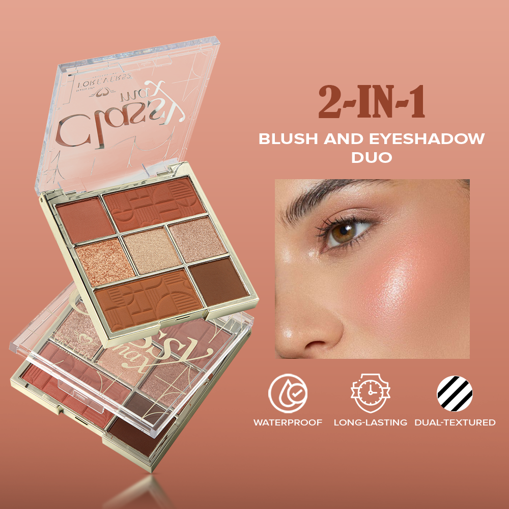 Classy Max 2 Color Blush + 5 Color Eyeshadow Palette-KYAMSTORE