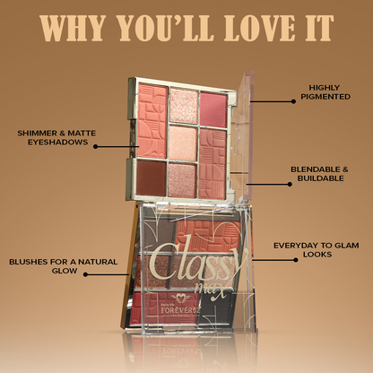 Classy Max 2 Color Blush + 5 Color Eyeshadow Palette-KYAMSTORE