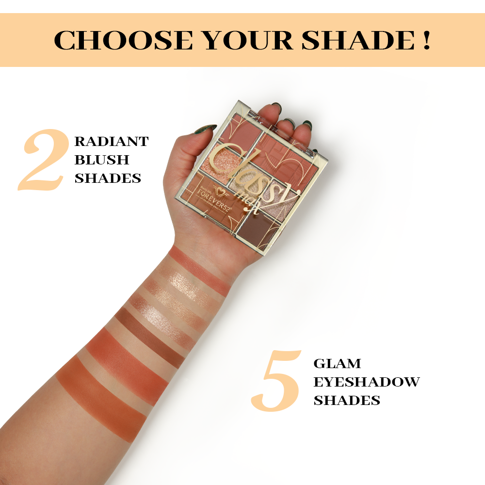 Classy Max 2 Color Blush + 5 Color Eyeshadow Palette-KYAMSTORE