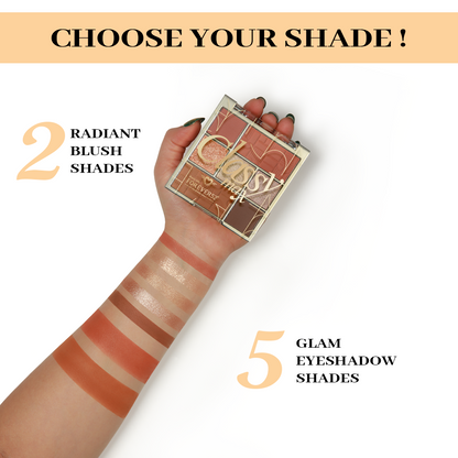 Classy Max 2 Color Blush + 5 Color Eyeshadow Palette-KYAMSTORE