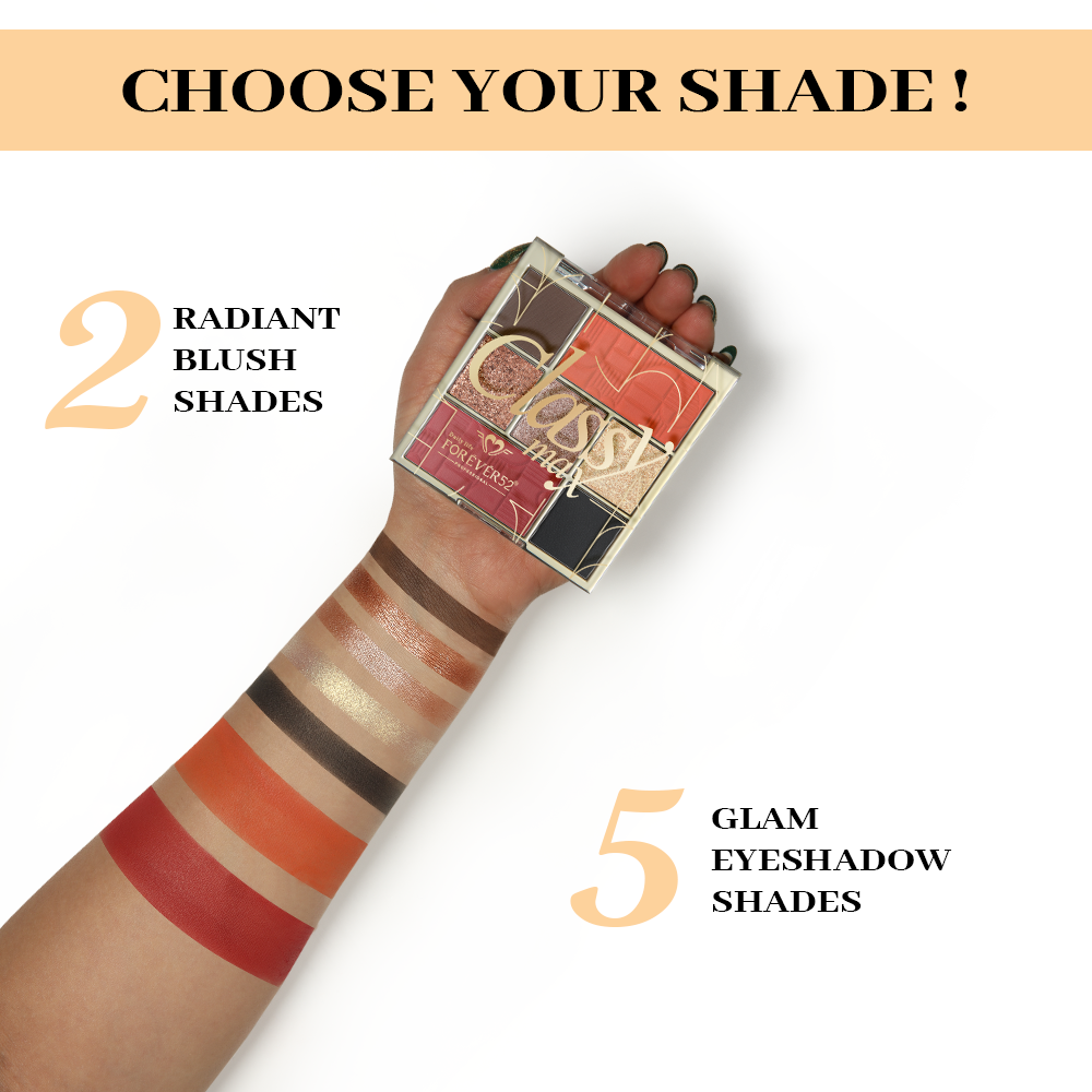 Classy Max 2 Color Blush + 5 Color Eyeshadow Palette-KYAMSTORE